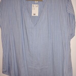 Blue Striped Women's Blouse